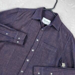 Corridor Shirt Mens XS Purple Chambray Cotton Long Sleeve Button Up Casual